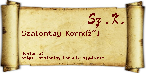 Szalontay Kornél névjegykártya