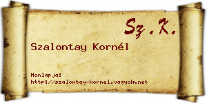 Szalontay Kornél névjegykártya