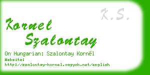 kornel szalontay business card